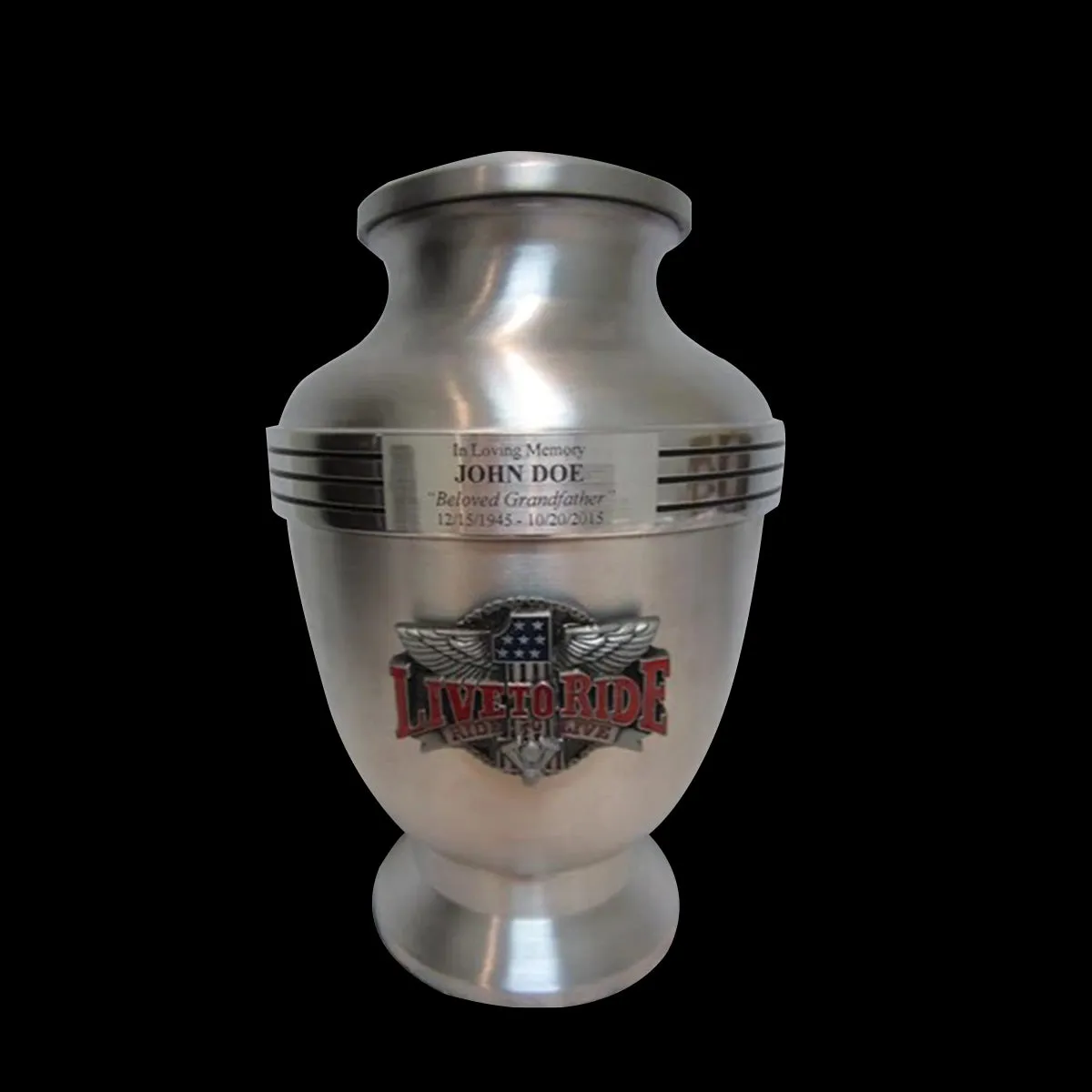 Biker Cremation Urn—Inox