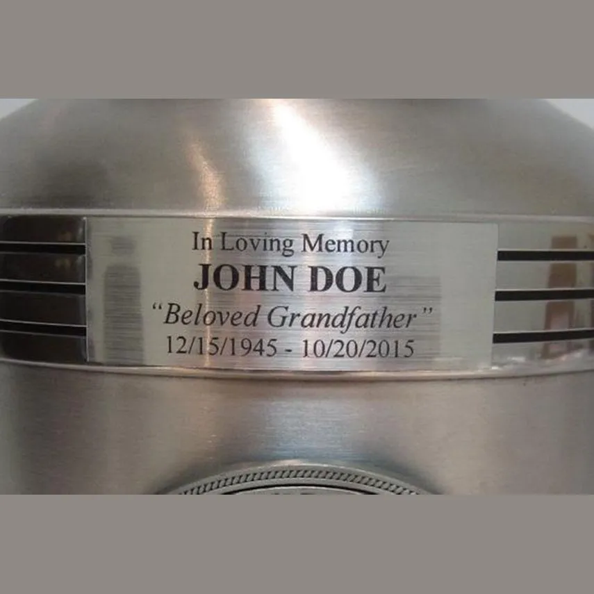 Biker Cremation Urn—Inox