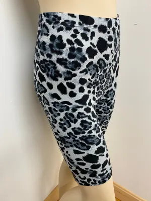 Biker Shorts -Grey Leopard