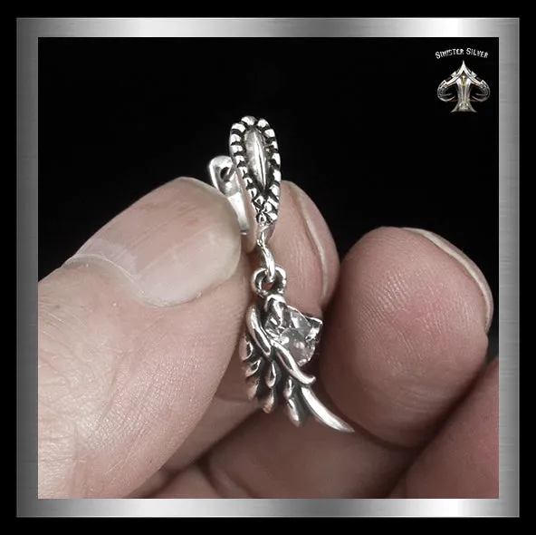 Biker Wings Huggie Style Earrings Sterling Silver Jewelry 1-Pair