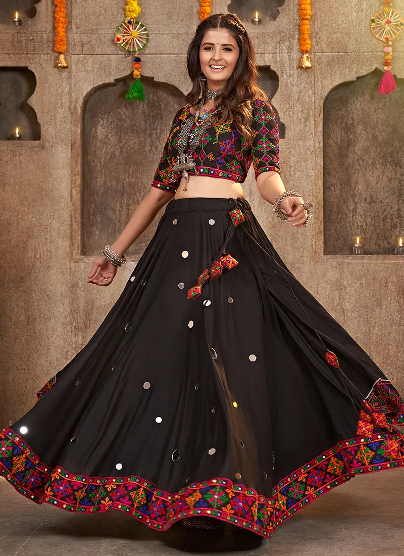 Black And Red Kutchi Embroidered Rajwadi Chaniya Choli