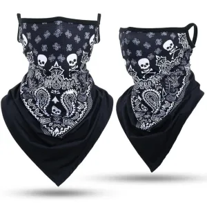 Black Skull Biker Bandana