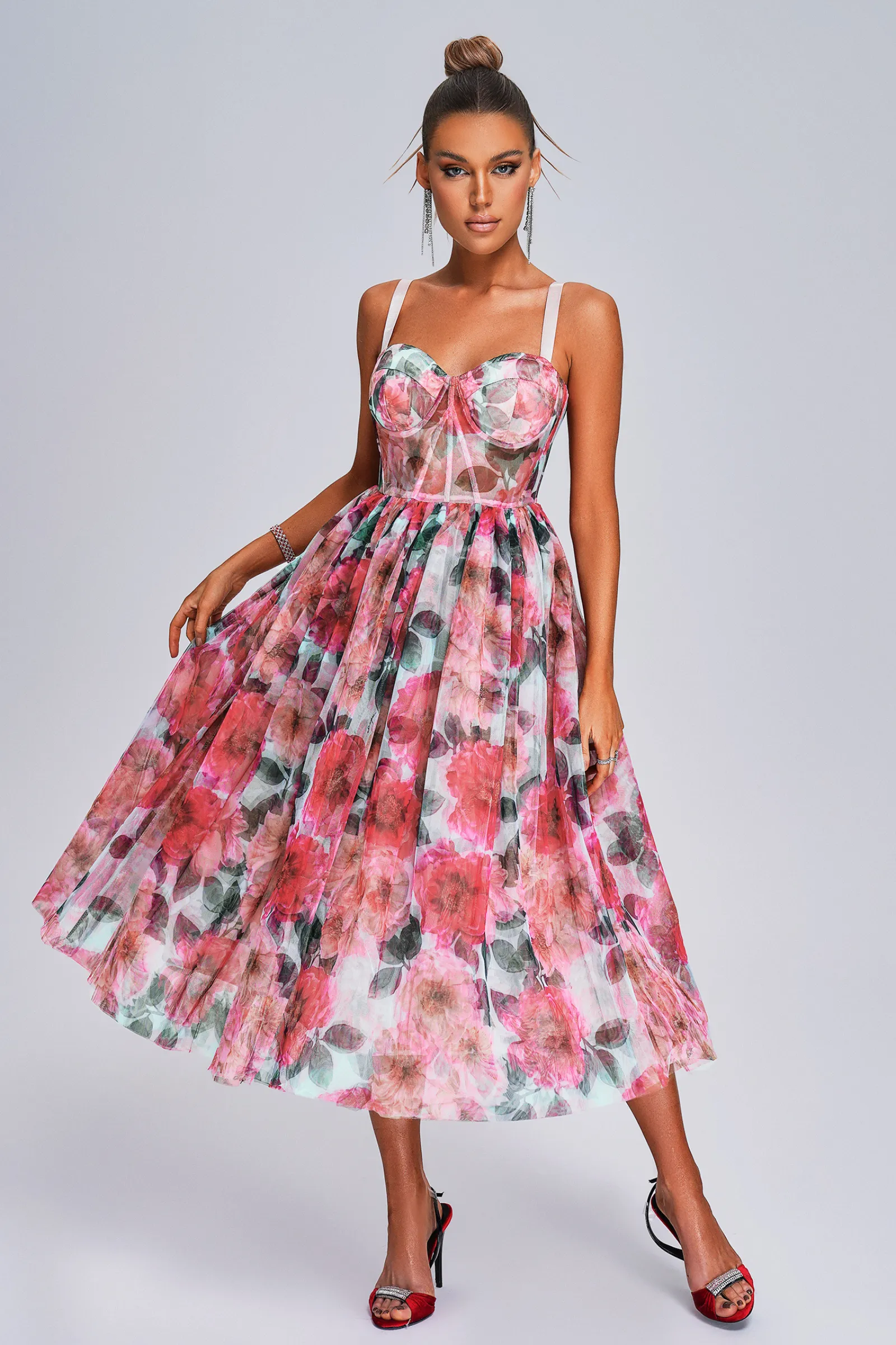Blossom Elegance Midi Dress-Miss Molly brand