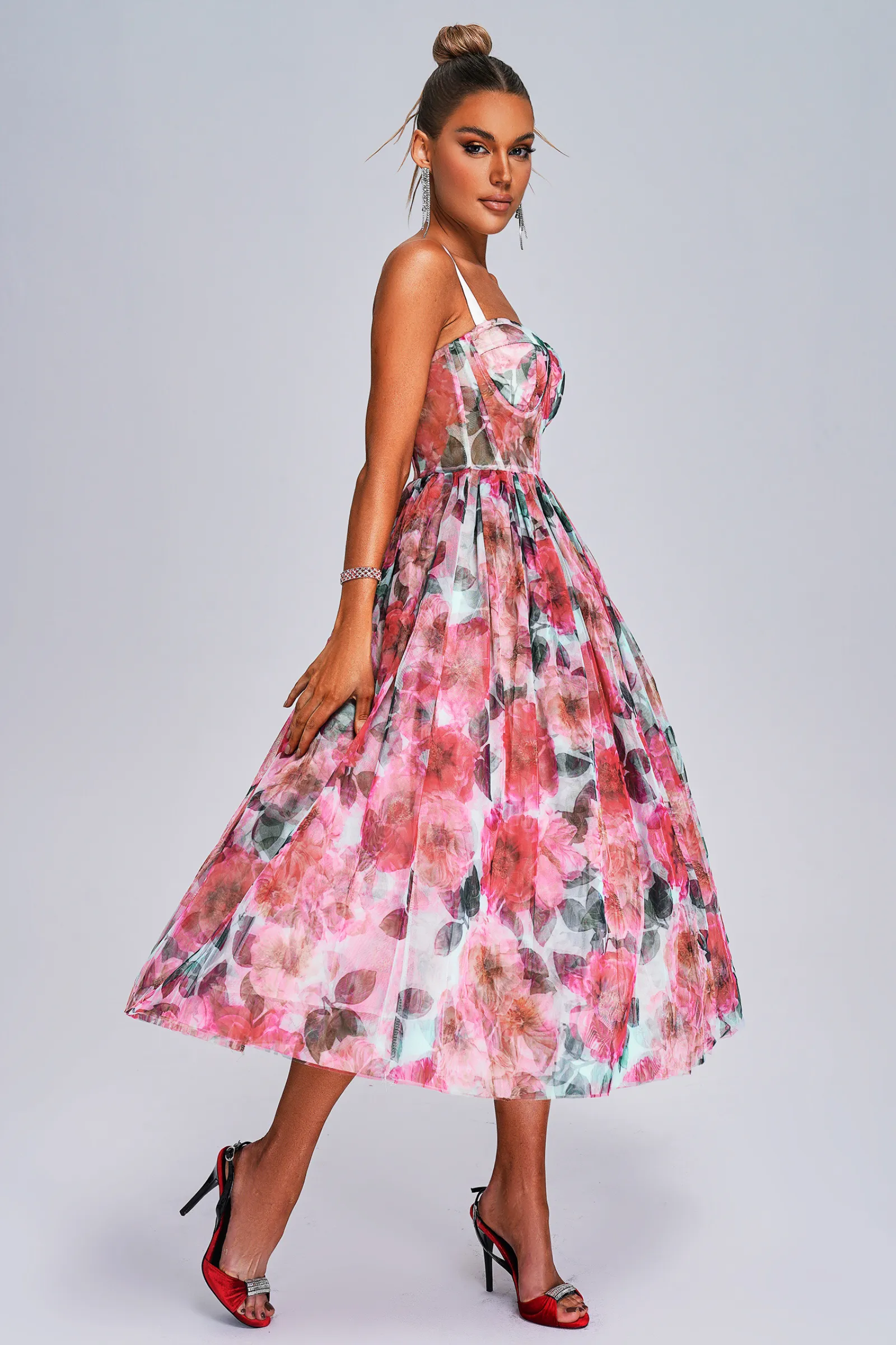 Blossom Elegance Midi Dress-Miss Molly brand