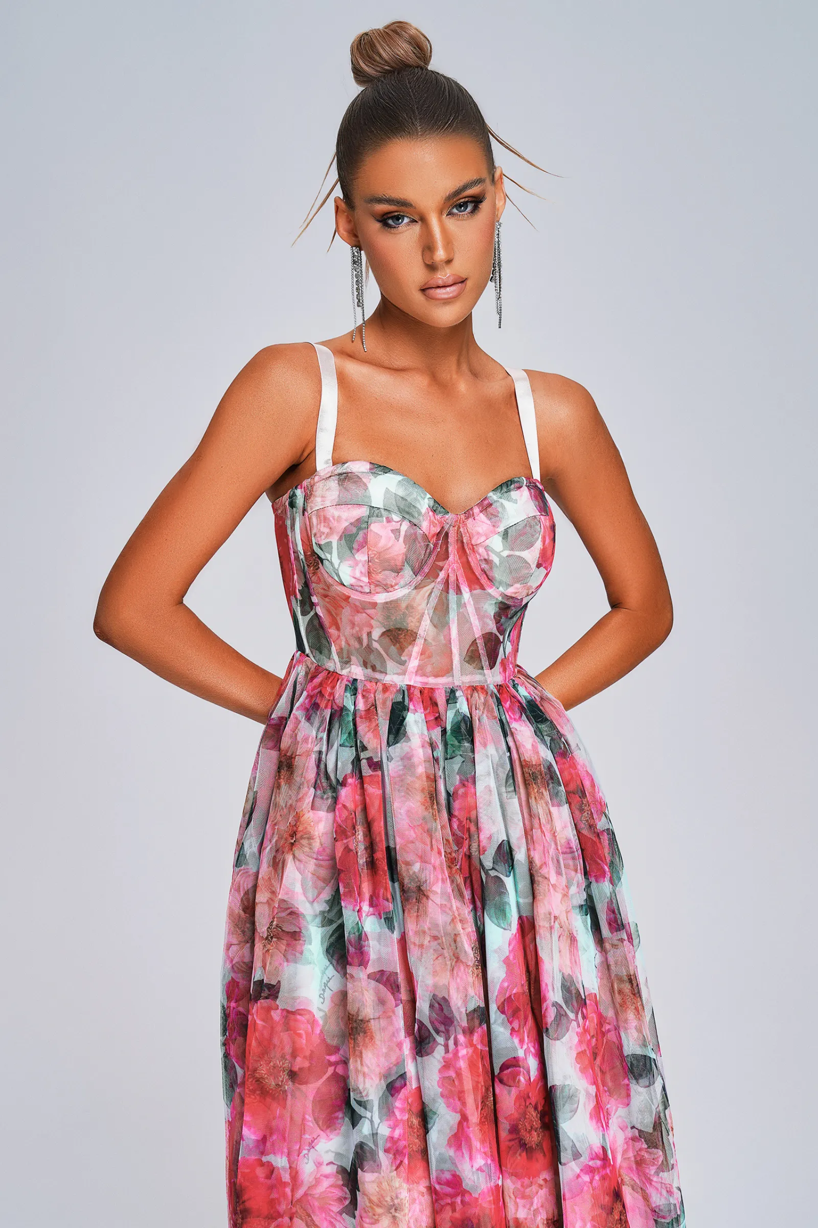 Blossom Elegance Midi Dress-Miss Molly brand