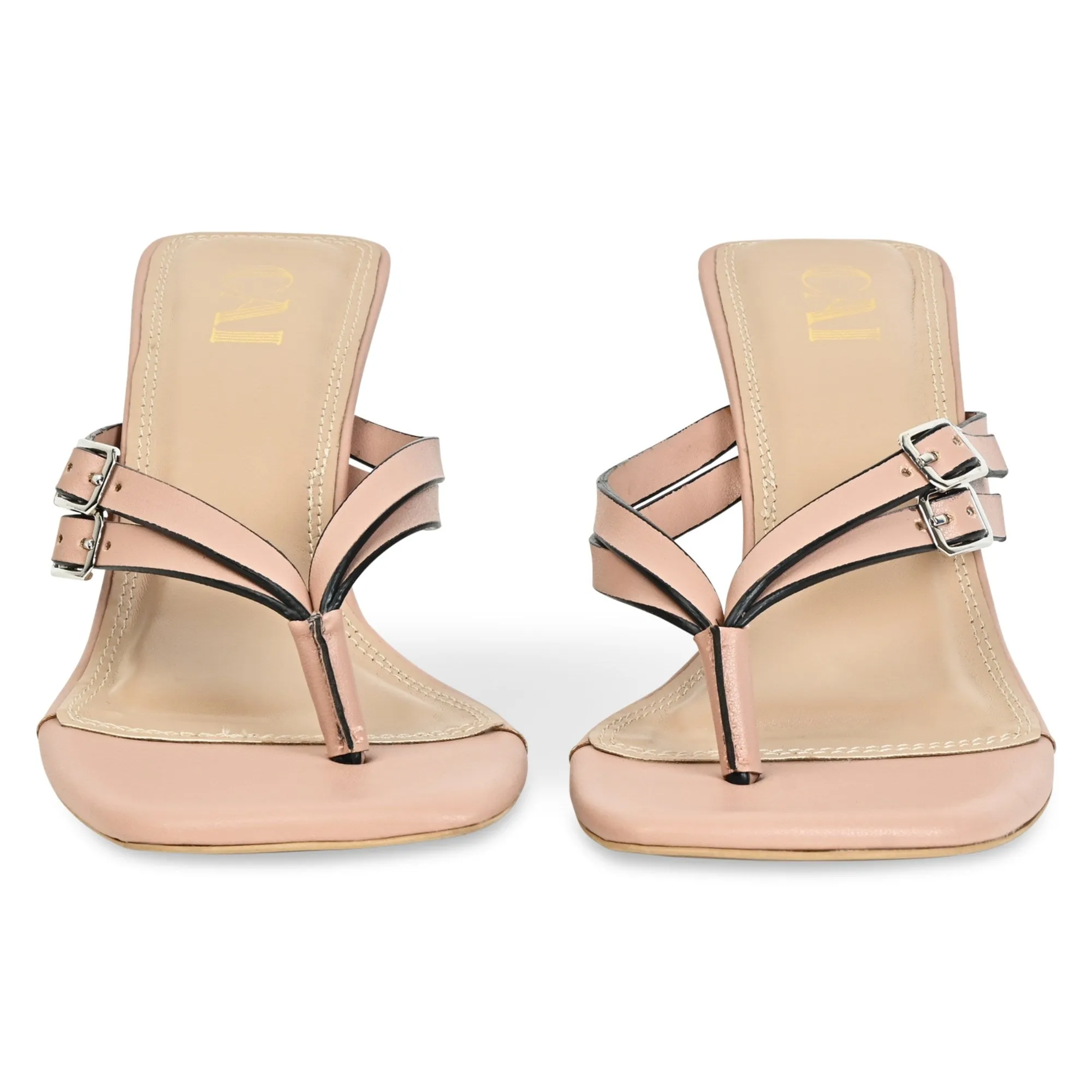 Buckled Thong Pink Heel