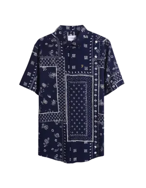 Camisa Farah Marcus Print Navy