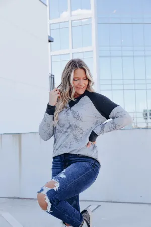 Carrara Raglan Sleeve Sweatshirt- Grey