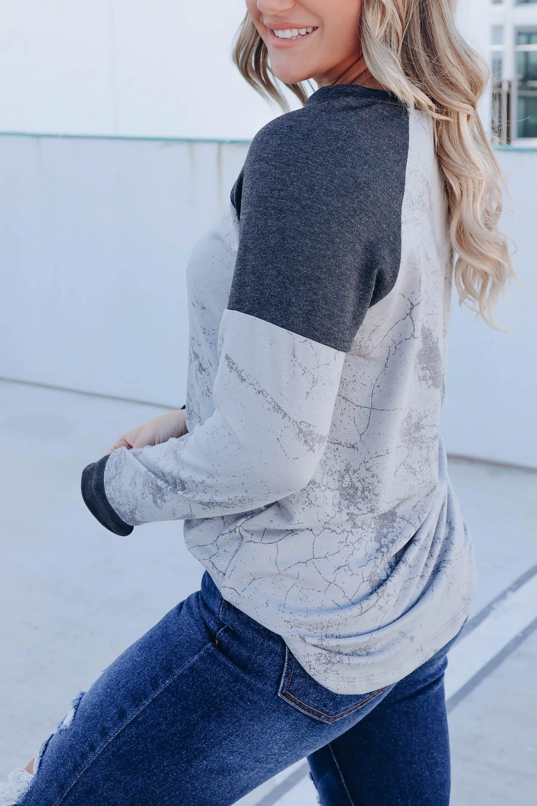 Carrara Raglan Sleeve Sweatshirt- Grey
