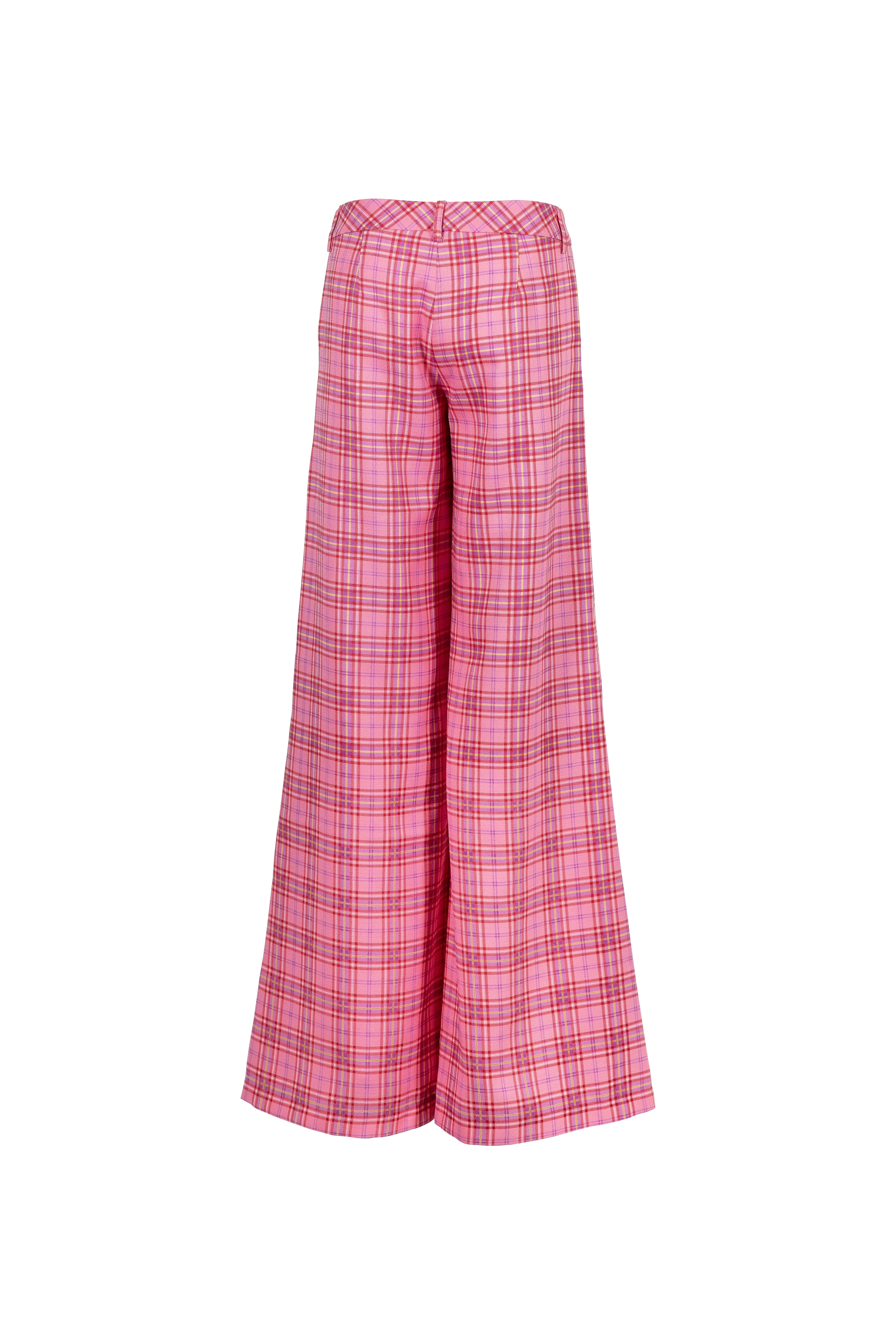 Checked Wide-leg Trousers