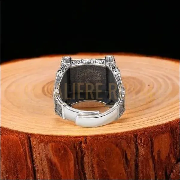Chevalière homme en argent relief de crâne taille ajustable 3D