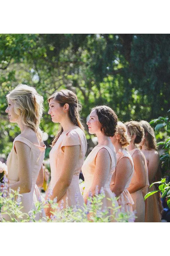 Chic A-line Short/Mini Scoop Neck Sleeveless Short/Mini Above Knee Chiffon Bridesmaid Dresses OHS121
