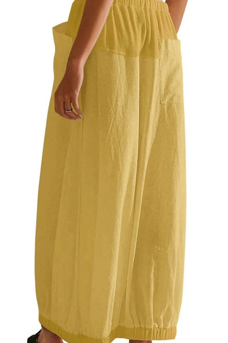 Chouyatou Women Baggy Parachute Skirt Comfy Casual Cotton Y2k Cargo Maxi Long Skirt