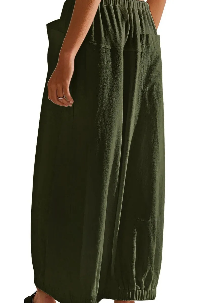 Chouyatou Women Baggy Parachute Skirt Comfy Casual Cotton Y2k Cargo Maxi Long Skirt