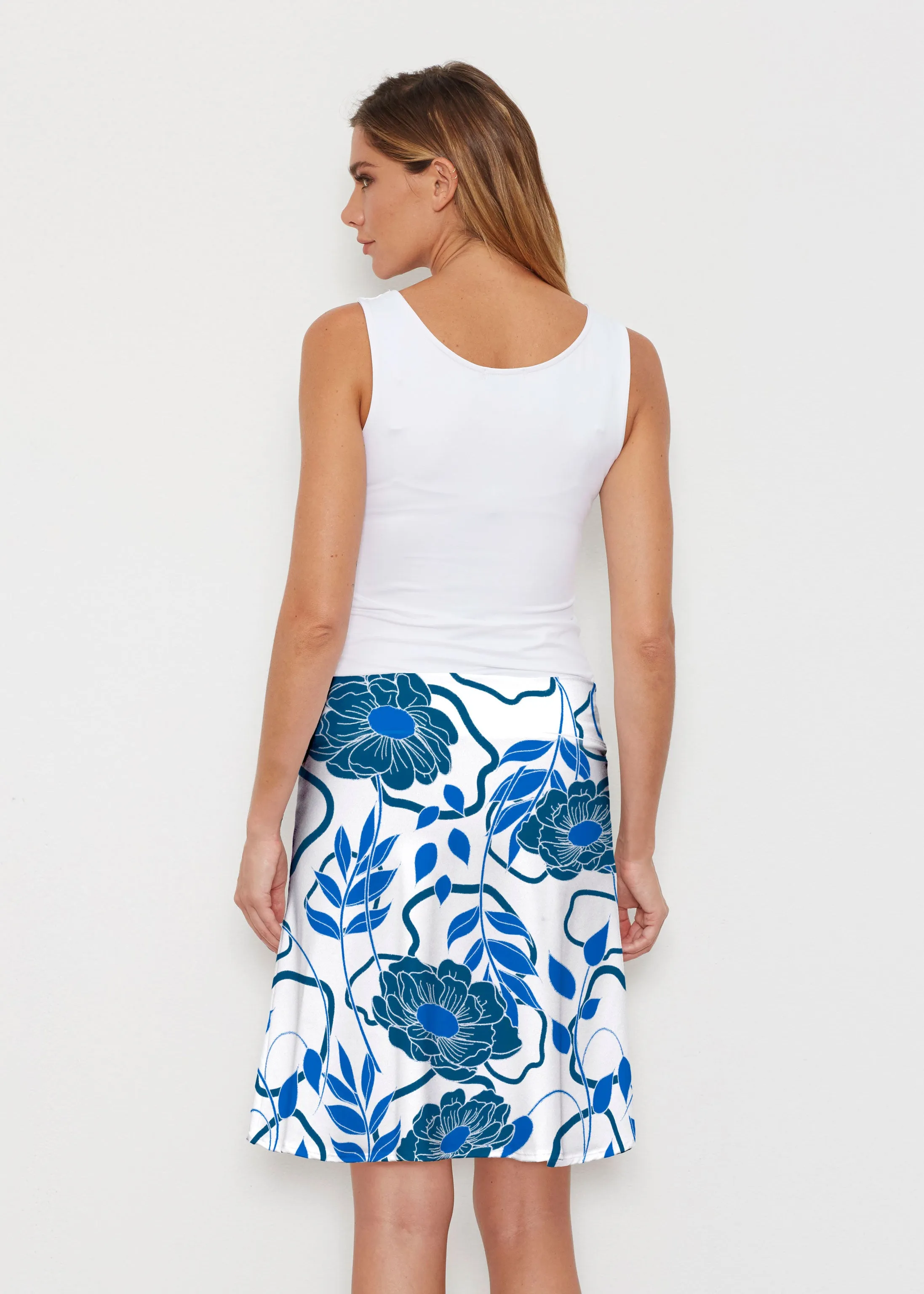 Clarrissa Navy (8138) ~ Silky Brenda Skirt 21 inch