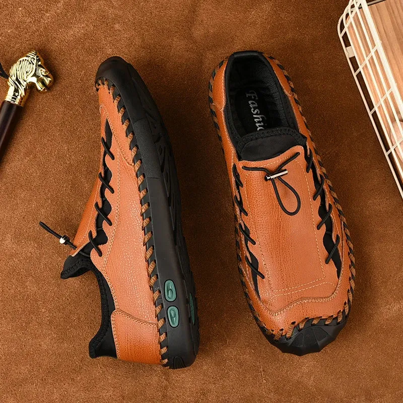 Classic Leather Shoes Men loafers Casual Sneakers Handmade Outdoor Men Shoes Leather Hot Sale Casual Wallking Footwear
