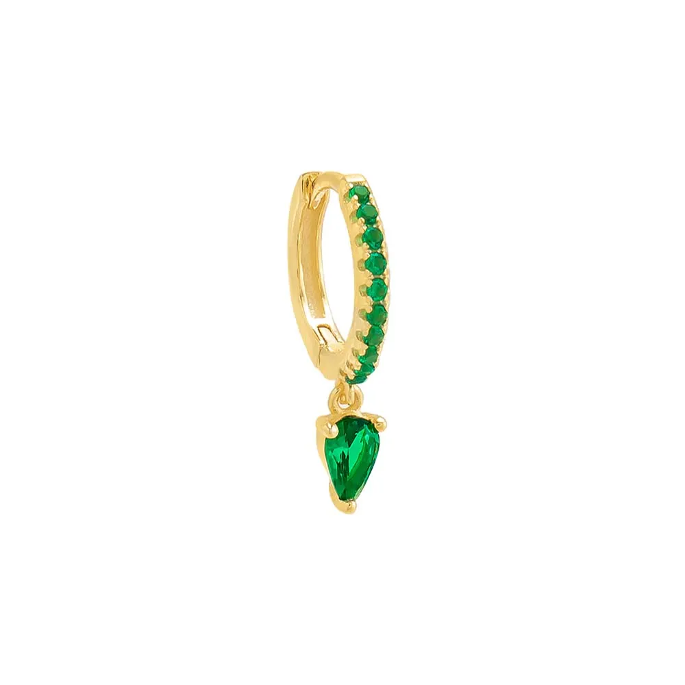 Colored Dangling Stone Huggie Earring