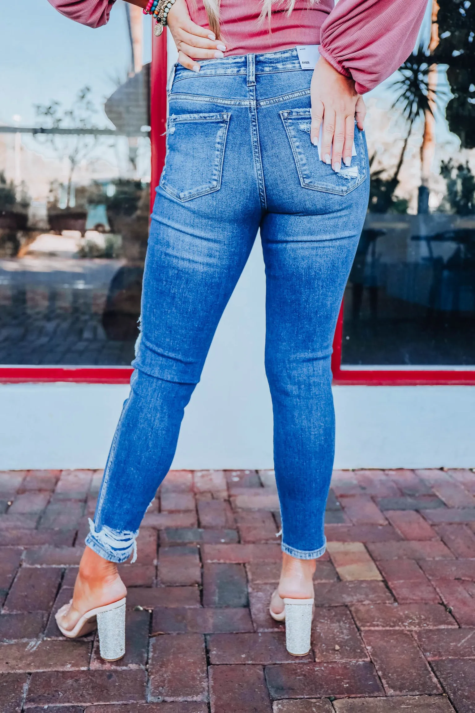 Contrast Patch Skinny Jeans