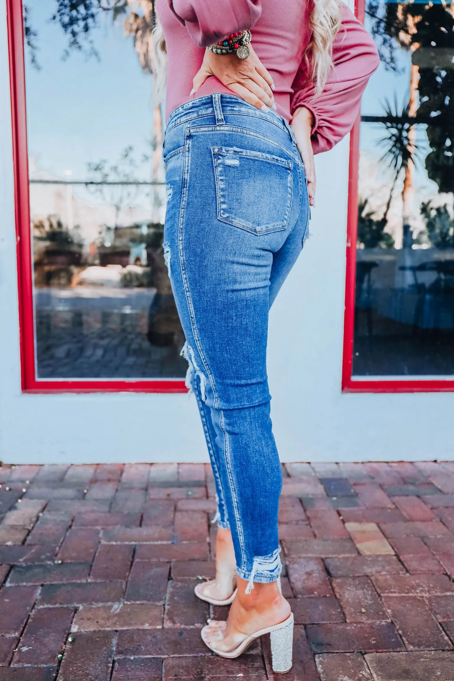 Contrast Patch Skinny Jeans