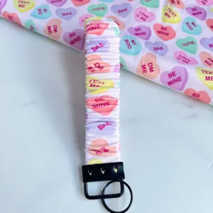 Conversation Hearts Scrunchie Keychain