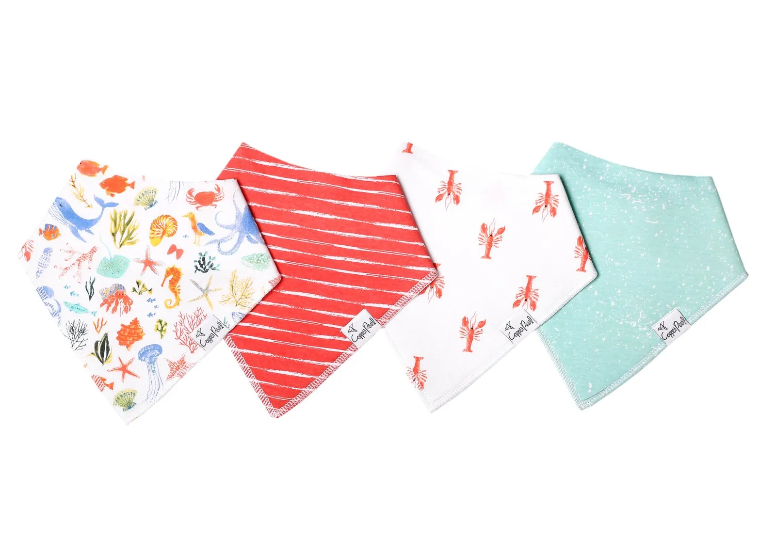 Copper Pearl - Bandana Bib (4 pack) - Nautical