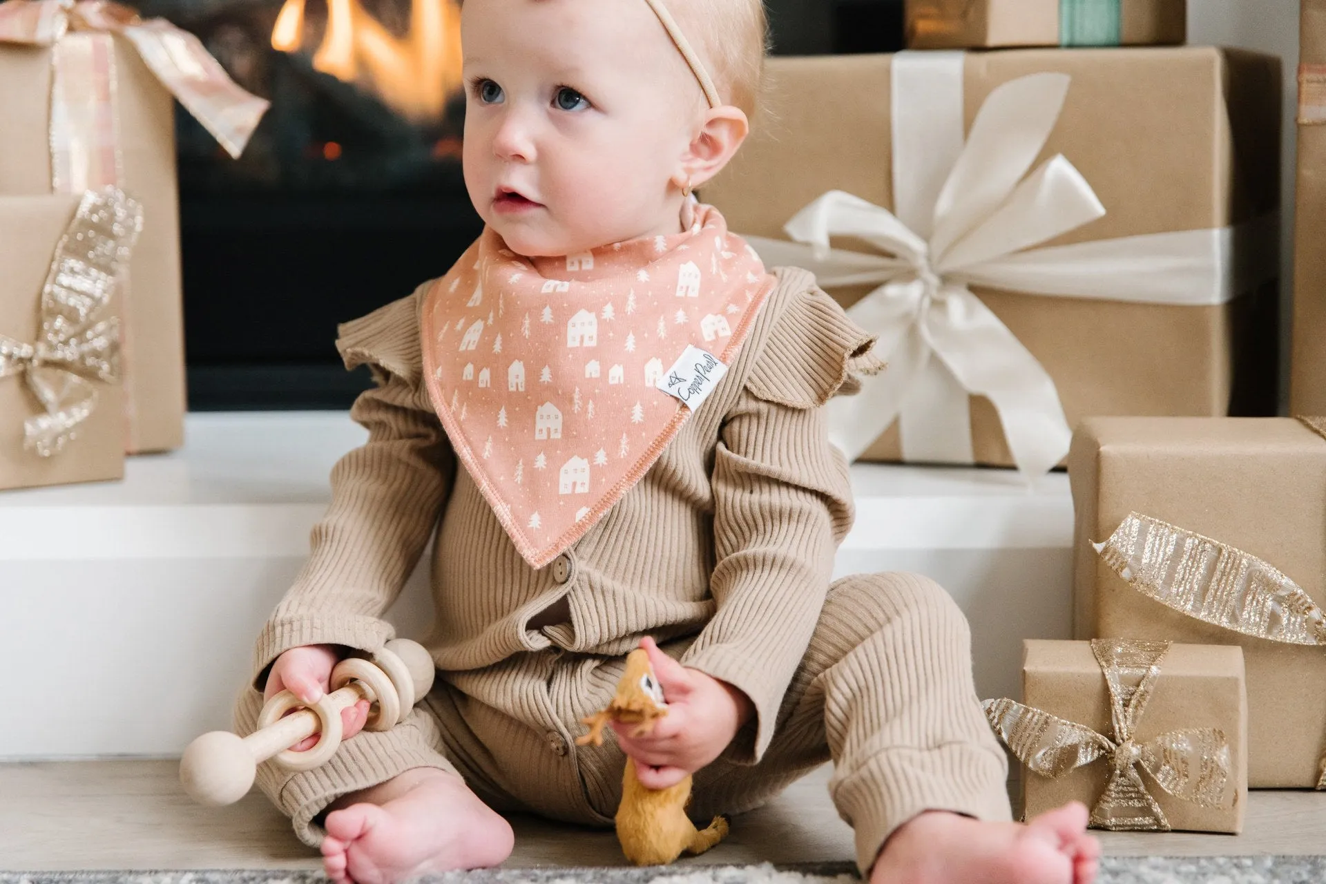 Copper Pearl Jane Bandana Bib Set