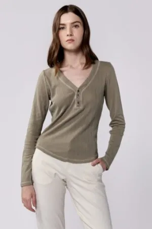 Cortado Long Sleeve Fitted Henley Top