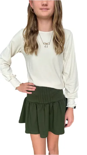 Cream Lettuce Trim Top
