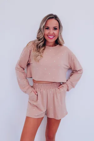 Dreaming Of Diamonds Shorts Set - Mocha