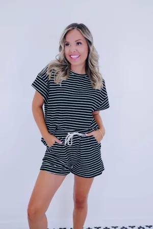 East Coast French Terry Striped Short Set - 4 Colors