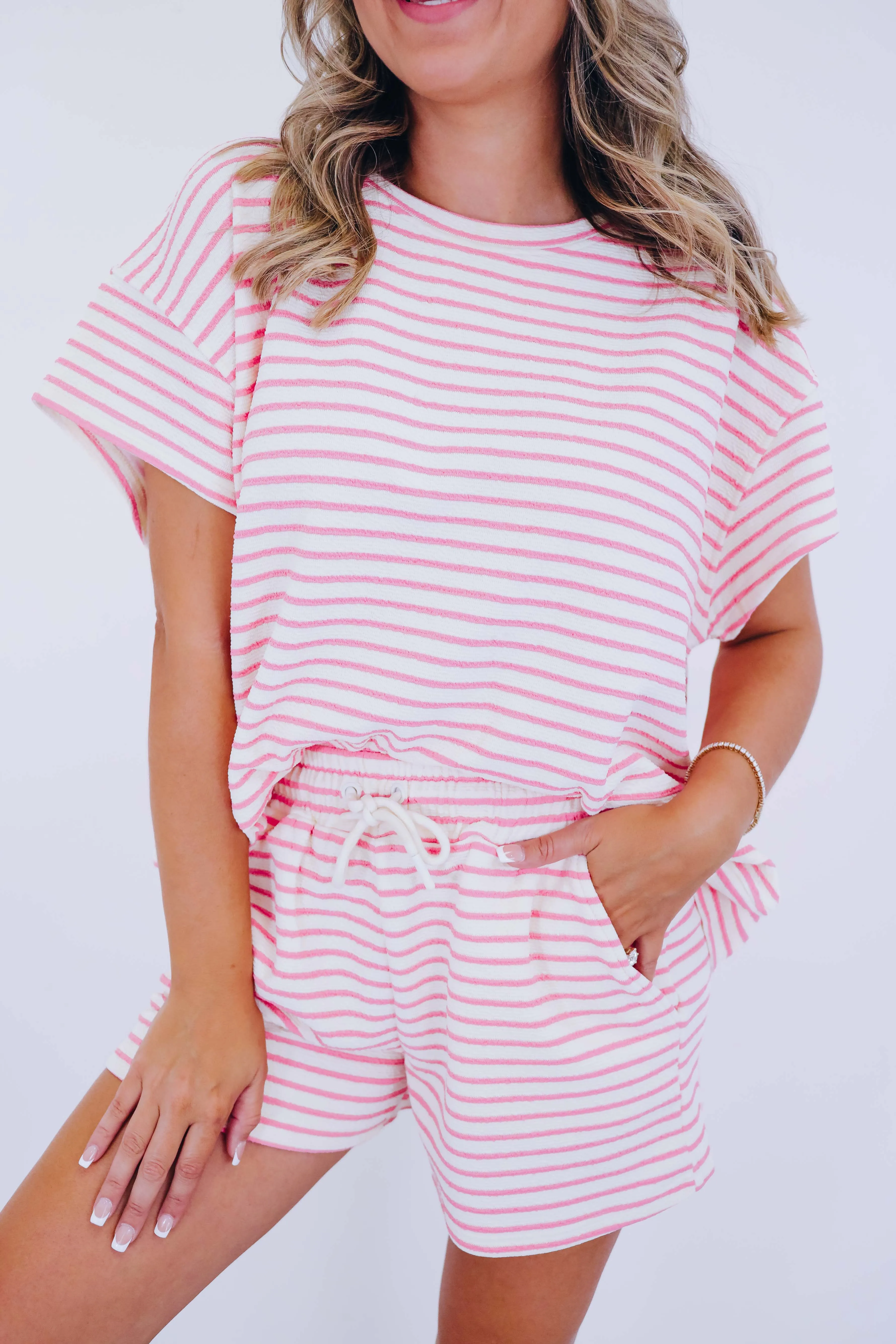 East Coast French Terry Striped Short Set - 4 Colors