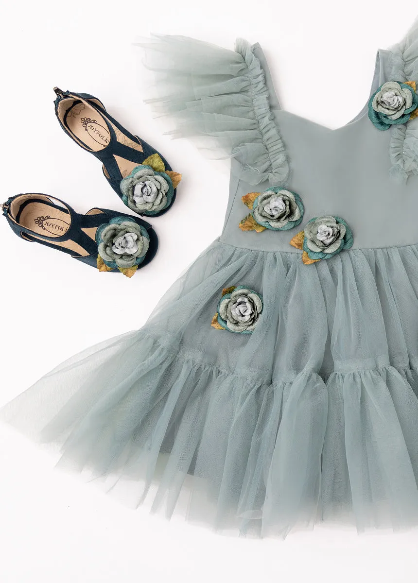 Elain Dress in Dusty Teal