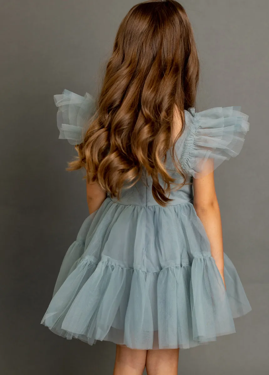 Elain Dress in Dusty Teal