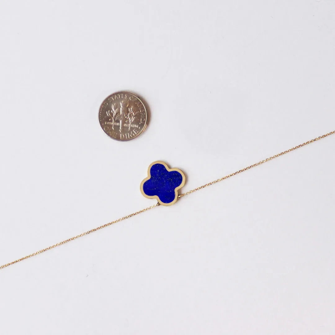 Extra Large Lapis Single Clover Necklace