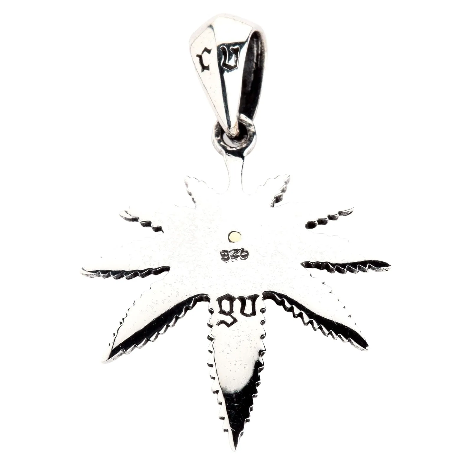 Eye of Providence Marijuana Sterling Silver Pendant Necklace