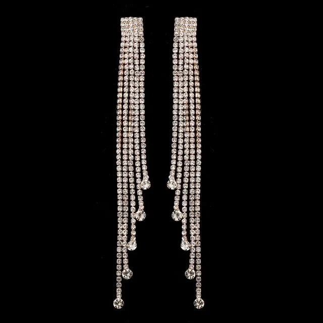 Fashion Dangle Hanging Gem Stone Earrings