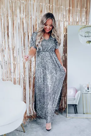 First Class Affair Sequin Maxi Dress - Black