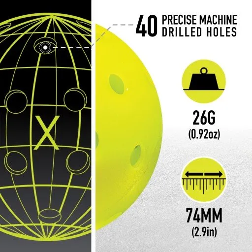 Franklin X-40 Outdoor Pickleball Ball 100 Pack (Optic Yellow)