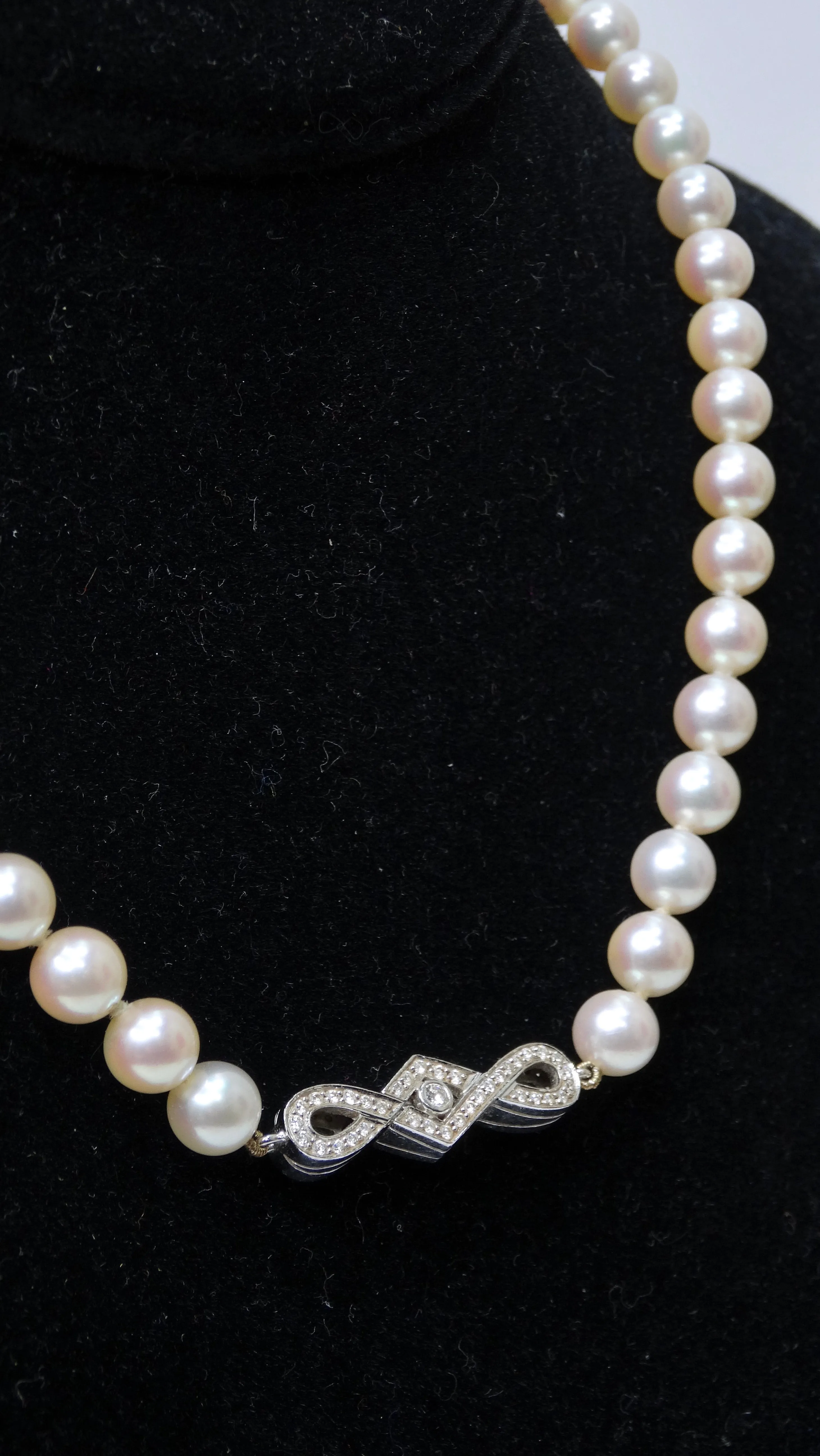 Freshwater Pearl & Diamond Necklace