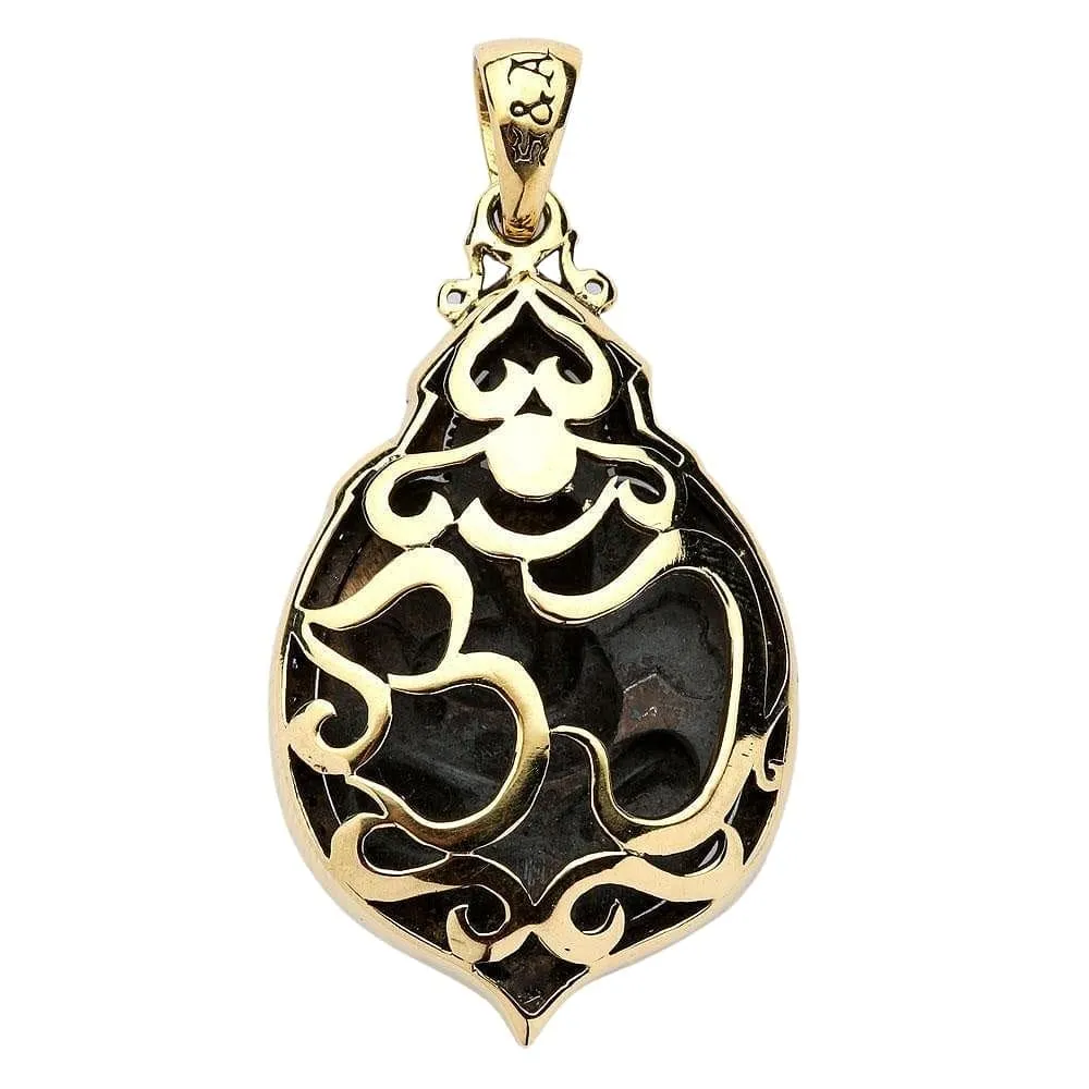 Ganesh Hindu God Good Luck Sterling Silver Locket Pendant Necklace