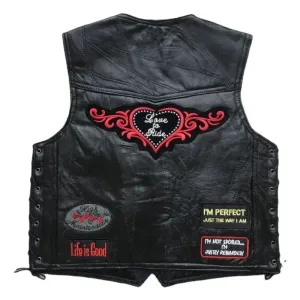 Gilet cuir femme biker