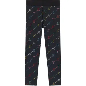 Girls Black Diagonal Logo Leggings