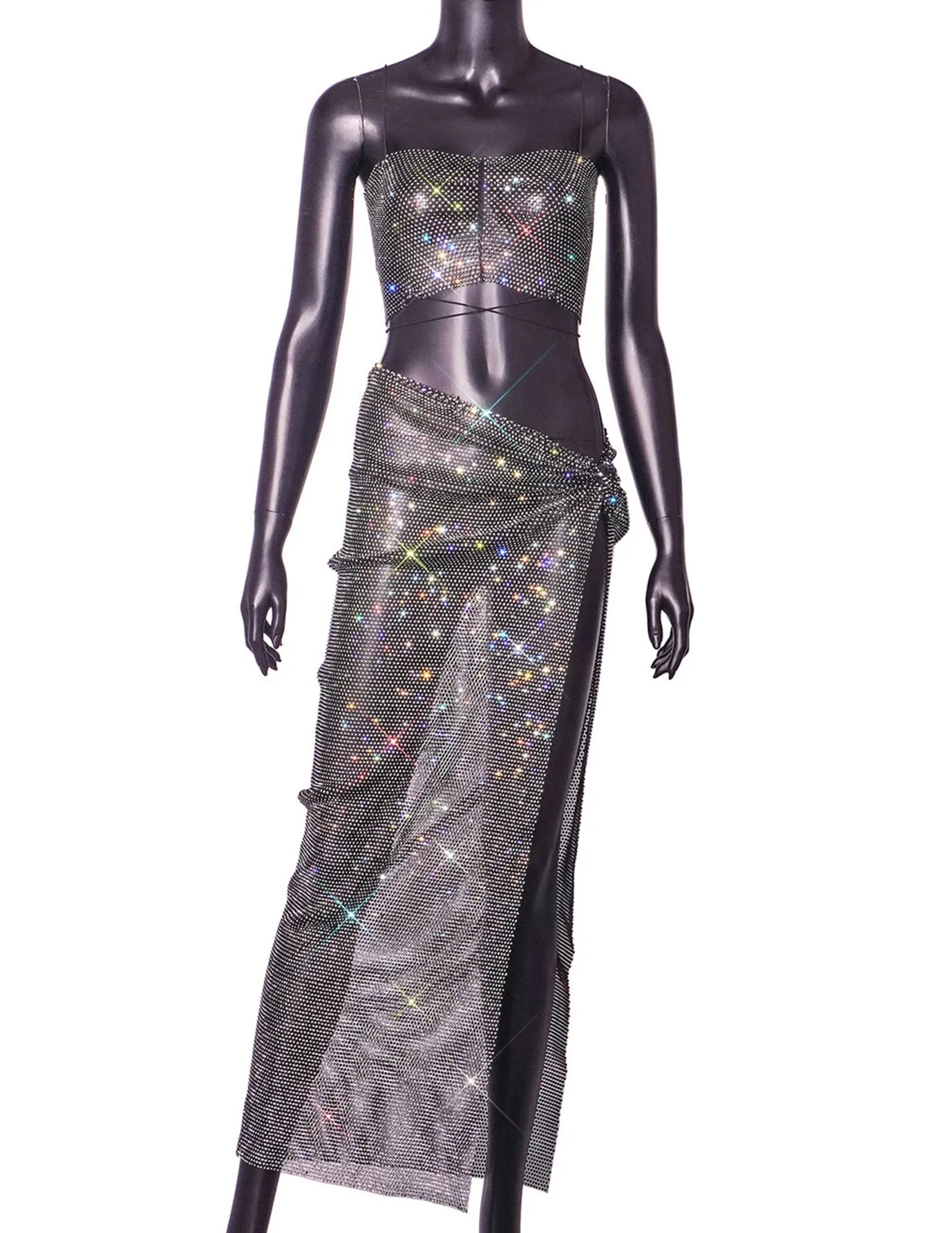 Glamorous Sheer Rhinestone Dress – Dazzle at Every Occasion