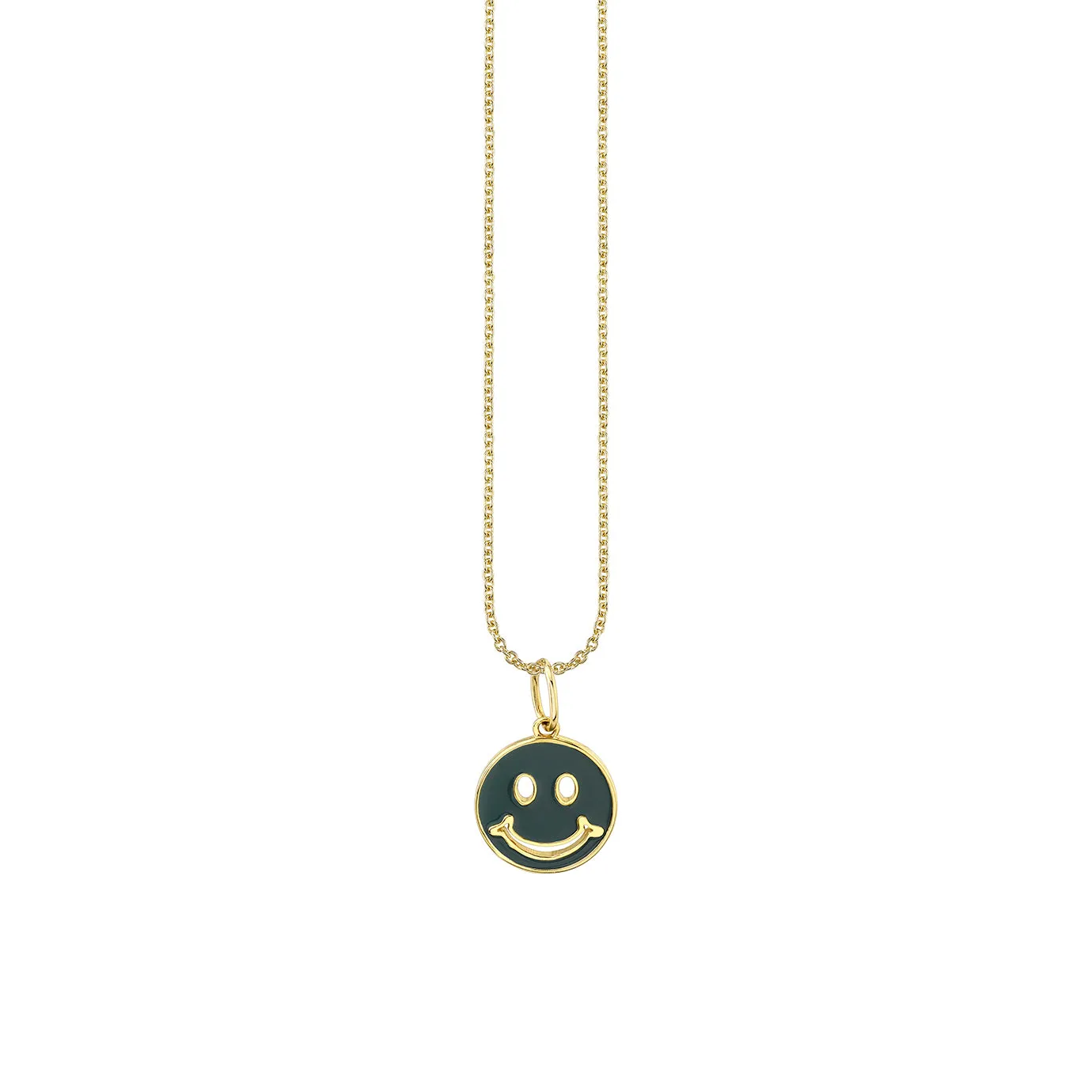 Gold & Enamel Happy Face Charm