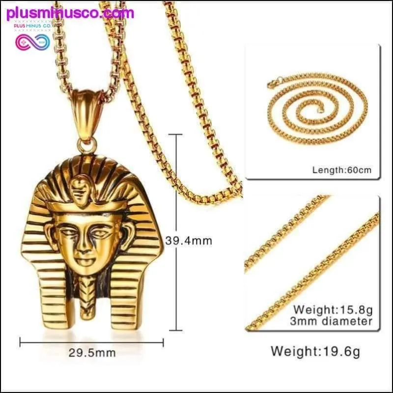 Gold Color Egyptian Pharaoh Pendant Necklace for Men