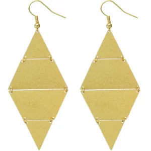 Gold Inverted Triangle Frosted Earrings