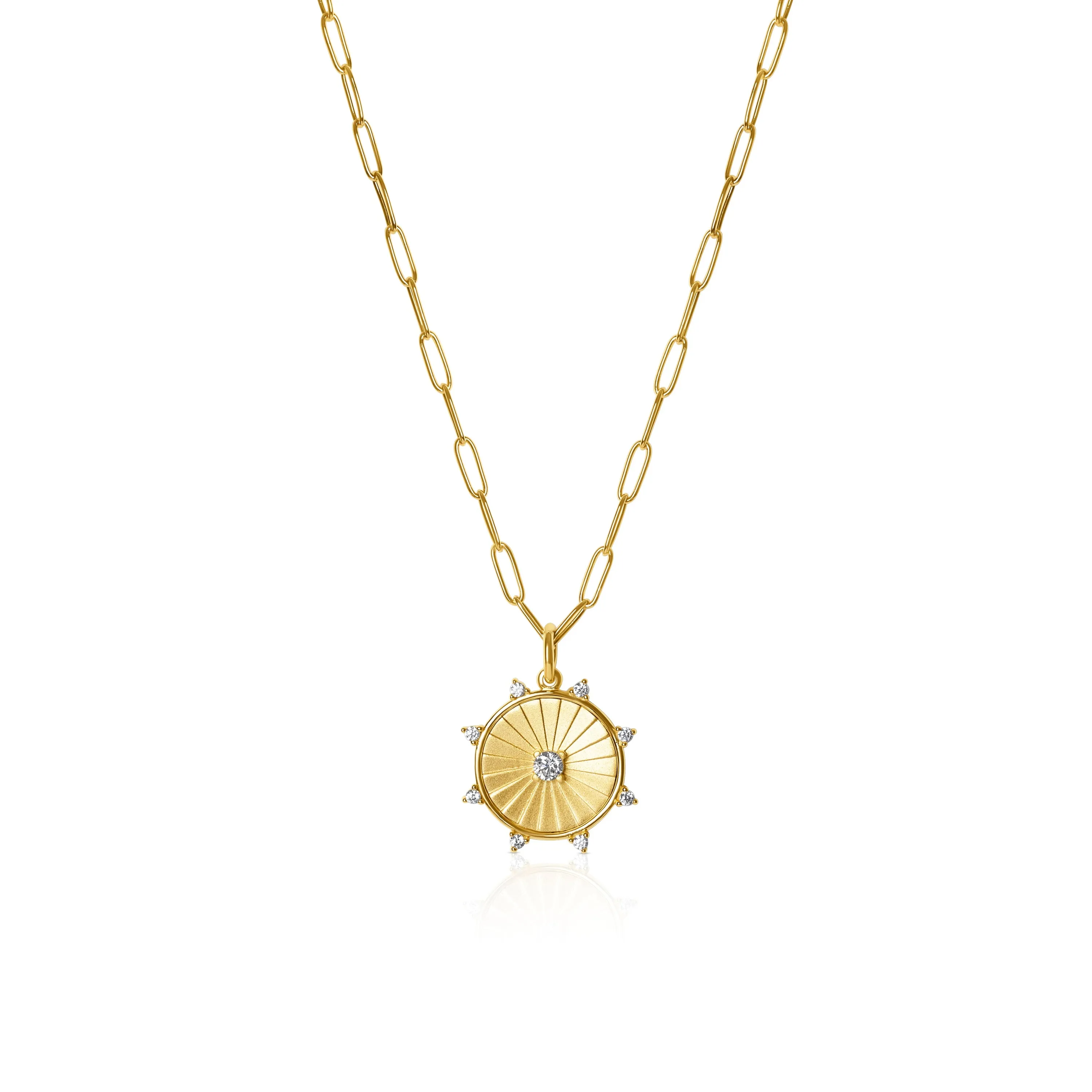 Golden Wheel pendant Necklace