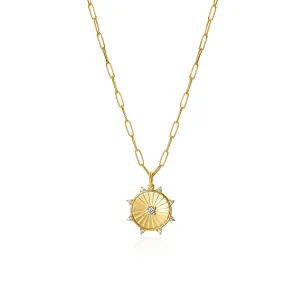 Golden Wheel pendant Necklace