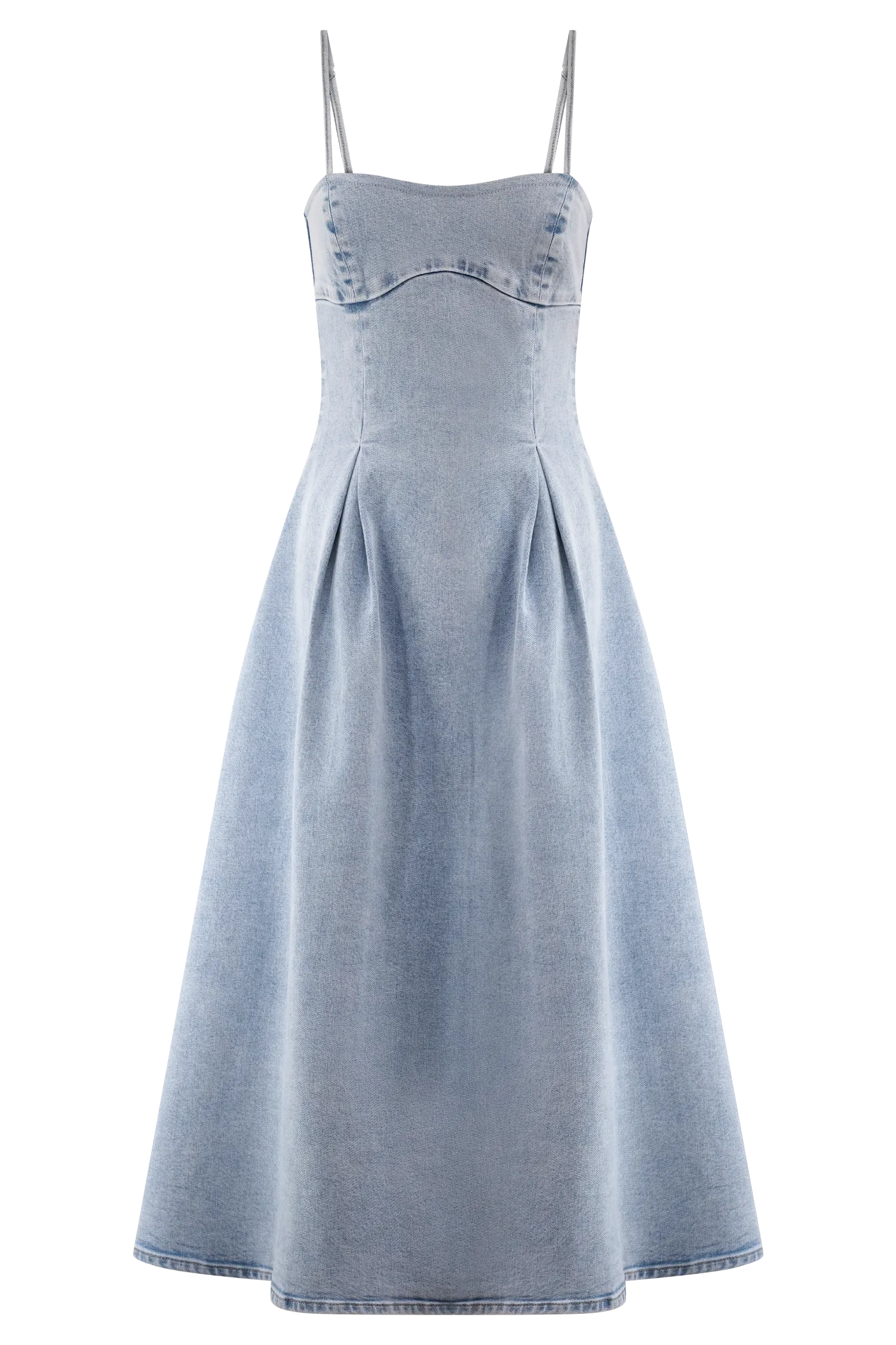 Harlyn Denim Midi Dress - Light Blue