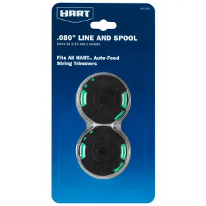 HART 2-Pack .080" Pre-Wound Cordless Trimmer Spools - Replacement Line